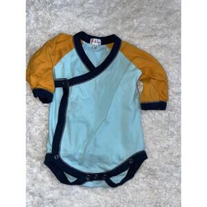 Loralin Design boys sz. 3-6 mo. colorblock long sleeved wrap/snap top. Cute